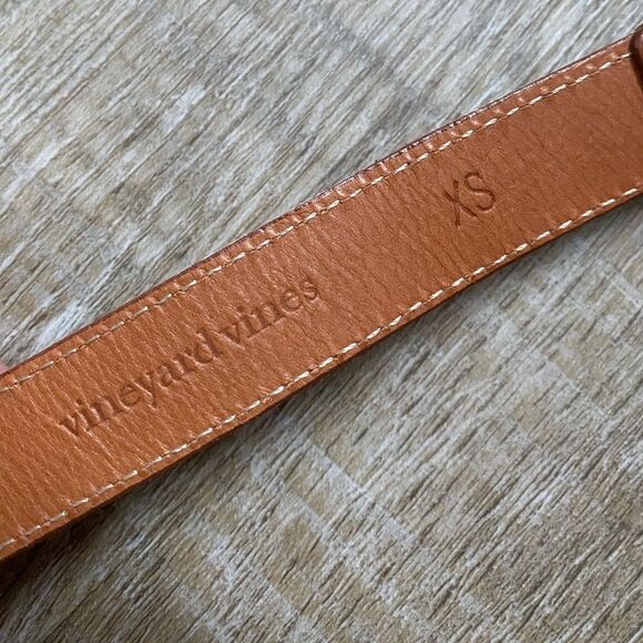 Vineyard Vines Patchwork Silk Leather Buckle Belt Women’s XS Preppy Coastal - Picture 12 of 12